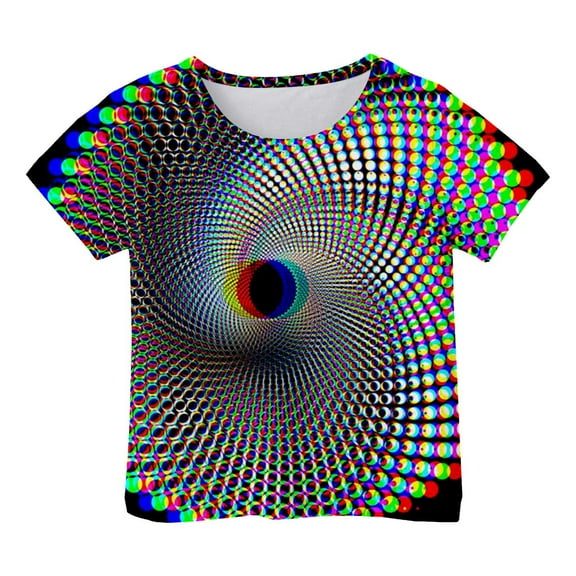 TOOYOU Boys Summer T-Shirt Toddler Fashion Cool Prints Trendy T Shirt Funny Youth Top Size 6-7 Years Light Gray