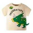 thumbnail image 1 of TOOYOU Boys Summer T-Shirt Toddler Kids Baby Cartoon Dinosaur Short Sleeve Crewneck T Shirts Tops Tee Clothes For Children Outfits Size 2-3 Years Beige, 1 of 3