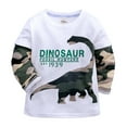 thumbnail image 1 of TOOYOU Boys Summer T-Shirt Toddler Kids Baby Long Sleeve Shirts Dinosaur T Shirts Tops Size 18-24 Months White, 1 of 9
