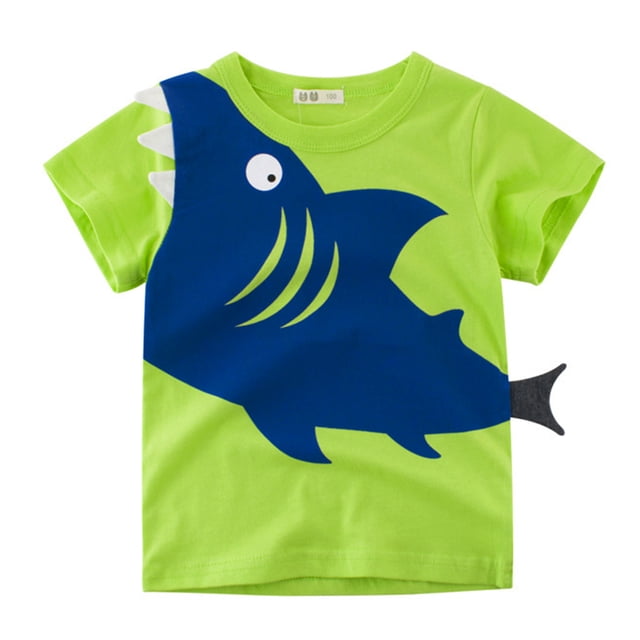 TOOYOU Boys Summer T-Shirt Toddler Kids Baby Short Sleeve Crewneck T Shirts Tops Tee Size 2-3 Years Green