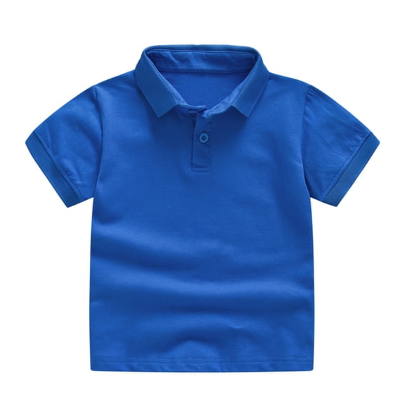 TOOYOU Boys Summer T-Shirt Toddler Kids Classic Loose Short Sleeve Tunic Tops Solid Soft Blouse Size 4-5 Years Blue