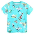 thumbnail image 1 of TOOYOU Boys Summer T-Shirt Toddler Short Sleeve Cartoon Prints T Shirt Tops Size 5-6 Years Sky Blue, 1 of 6
