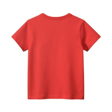 TOOYOU Boys Summer T-Shirt Toddler Short Sleeve Tees Casual Airplane Rainbow Graphic T Shirt Crewneck Top Size 12-24 Months Red