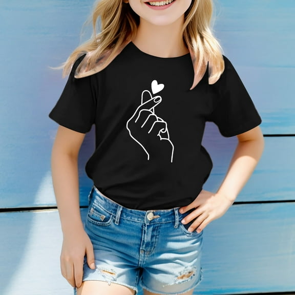 TOOYOU Boys Summer T-Shirt Unisex Kids Print Tee Blue Cat Funny T Shirts Top Size 2-3 Years Black