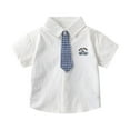 thumbnail image 1 of TOOYOU Boys T-shirt Tops Solid Color Gentlemen Shirt Crewneck Casual Tops Blouse Size 2-3 Years, 1 of 1
