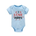 thumbnail image 1 of TOOYOU Boys Valentine'S Day Bodysuit Toddler New Baby Boy Girls Onesies Letter Heart Prints Shorts Sleeves Jumpsuit Hypoallergenic Romper Size 3-6 Months Blue, 1 of 2