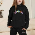 thumbnail image 1 of TOOYOU Girls 2 Pieces Sweatsuits Outfits Letter Printing Pullover Hoodie Tops And Sweatpants Tracksuit Set Comfortable Clothing Set For Children Black Size 2-3 Years, 1 of 4