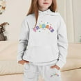 thumbnail image 1 of TOOYOU Girls 2 Pieces Sweatsuits Outfits Letter Printing Pullover Hoodie Tops And Sweatpants Tracksuit Set Fashion Casual Clothing Set White Size 6-7 Years, 1 of 4