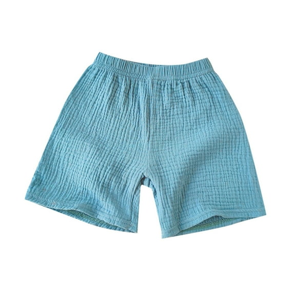 TOOYOU Girls Casual Shorts Casual Breathable Knee-Length Shorts Solid Color Shorts Durable Shorts For Girls Size 8-9 Years Sky Blue