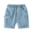 thumbnail image 1 of TOOYOU Girls Denim Shorts Kids Toddler Baby Unisex Solid Spring Summer Jeans Shorts With Pocket Durable Shorts For Girls Size 4-5 Years Light Blue, 1 of 3