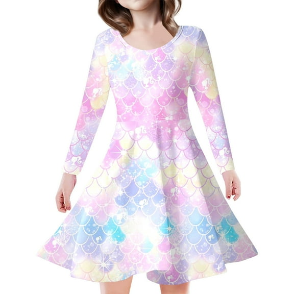 TOOYOU Girls Dresses Children'S Flash Sequin Fashion Slim Dress Sweet Girl Elegant Sundress ,Size 8-9 Years , Pink