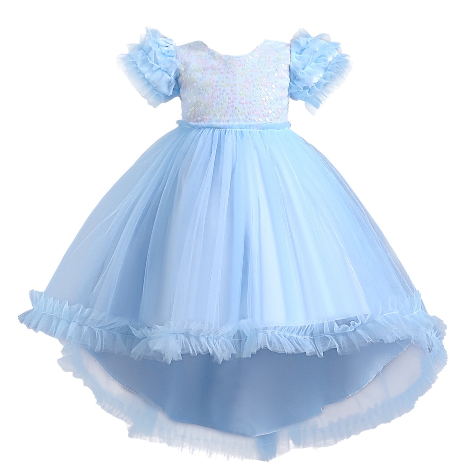 TOOYOU Girls Dresses Spring Summer Party Dress Colorful Train Kids Gown ...