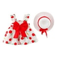 thumbnail image 1 of TOOYOU Girls Dresses Toddler Baby Floral Sleeveless Princess Dress Summer Back Bow Swing Dress Hats Sweet Girl Breathable Comfort Sundress ,Size 2-3 Years , Red, 1 of 9