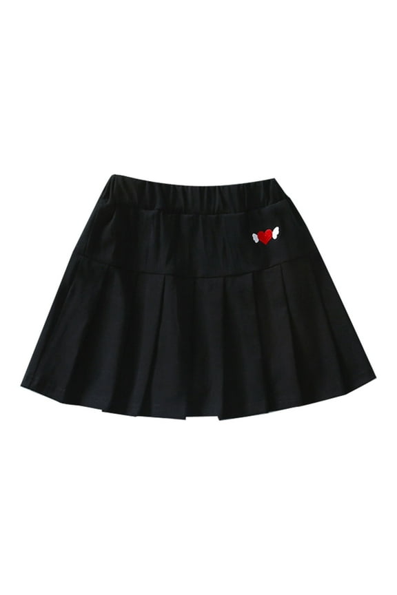 Girls Dresses Toddler Kid Baby Skorts Skirts Flared Plain Pleated Skater Skirt Sport Skirt Sweet Girl Elegant Sundress ,Size 3-4 Years , Black
