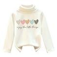 thumbnail image 1 of TOOYOU Girls Fleece Shirts High Collar And Velvet For Warmth Soft Tops Solid Color Heart Print Long Sleeved T-Shirt Size 5-6 Years, 1 of 3