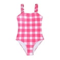 thumbnail image 1 of TOOYOU Girls One-Piece Swimsuit Summer Skintight Bodysuit Bikini New Swimwear 2 Piece Swimsuit Children'S Bikini Plaid Swimsuit Sweet Girl Swimsuits For Swimming Lessons Size 12-13 Years Pink, 1 of 6