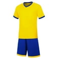 thumbnail image 1 of TOOYOU Girls Outfits Kids Short Sleeve T Shirt And Mesh Shorts Soccer Football Set Competition Training Suit Kids Cute Clothing Sets Yellow Size 12-14 Years, 1 of 5