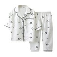 thumbnail image 1 of TOOYOU Girls Outfits Toddler Short Sleeve Cartoon Prints Tops Pants 2Pcs Outfits Clothes Girls Stylish Clothing Sets Size 12-18 Months , White, 1 of 4