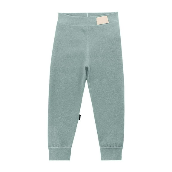 TOOYOU Girls Pants Children'S Autumn And Winter New Boneless Thickened Thermal Underwear Lightweight Sports Trousers For Sweet Girls Size 100 Light Green