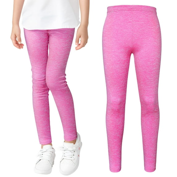 TOOYOU Girls Pants Leggings Full Length Leggings Soft Comfortable Footless Leggings Stretchy Tights Pants Comfortable And Fashionable Trousers For Sweet Girls Size 8-9 Years Hot Pink