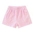 thumbnail image 1 of TOOYOU Girls Pants Plaid Casual Shorts Little Wear Light Summer Pants Comfortable And Fashionable Trousers For Sweet Girls Size 3-4 Years Pink, 1 of 3
