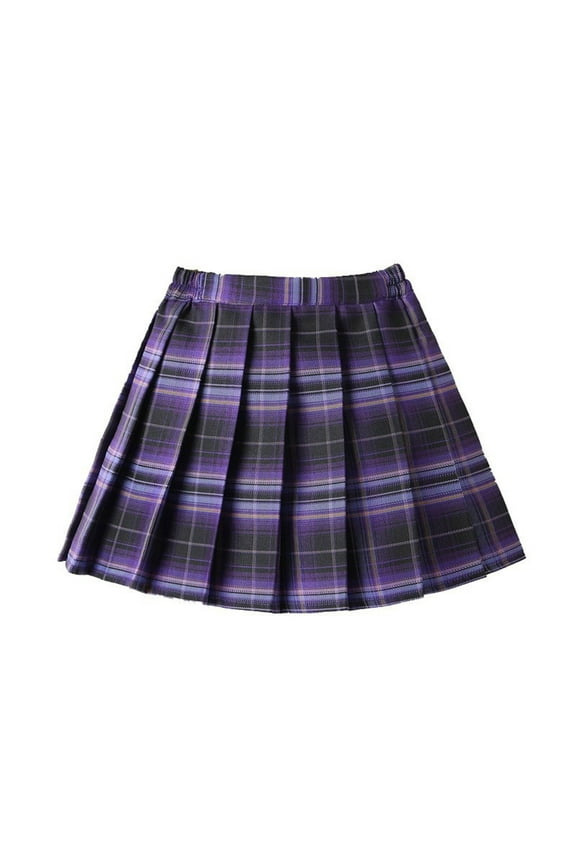 Girls Plaid Mini Skirts Pleated Skater Skirt Girls Plaid School Skirts A-Line Pleated Uniform Skirts For Girls Sweet Girl Versatile Short Skirt Size 3-4 Years