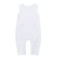 thumbnail image 1 of TOOYOU Girls Romper Clothes Sleeveless Jumpsuit Baby Solid Knit Infant Ribbed Jumpsuit Fashion Playsuit Bodysuits For Toddler ,Size 12-18 Months White, 1 of 4