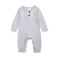 thumbnail image 1 of TOOYOU Girls Romper Winter Long Sleeve Ribbed Solid Color Jumpsuit Outwear Lightweight Playsuit Bodysuits For Toddler ,Size 3-6 Months Light Gray, 1 of 4