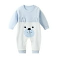thumbnail image 1 of TOOYOU Baby Girls Romper&Jumpsuit Jumpsuits With Button Long Sleeve Overall Bodysuit Playsuit One Piece Outfit Clothes Blue Size 1-3 Months, 1 of 2