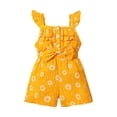 thumbnail image 1 of TOOYOU Girls Romper Suit Sun Flower Small Flying Sleeve Yellow Bow Summer Jumpsuit Suit Short Sleeve Jumpsuit Lightweight Playsuit Bodysuits For Toddler ,Size 18-24 Months Yellow, 1 of 8