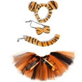 thumbnail image 1 of TOOYOU Girls Skirts Bowknot Polka Dot Tutu Skirt With Headbands 2Pcs Set Mesh Layered Party Skirt Cute Tiger Dress Up Skirt Sweet Girl Versatile Short Skirt Size 5-6 Years Gold, 1 of 4