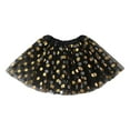 thumbnail image 1 of TOOYOU Girls Skirts Dance Dress With Golden Polka Dots Girls Mesh Layered Sparkle Party Tulle Tutu Skirt Sweet Girl Classic Short Skirt One Size Black, 1 of 2