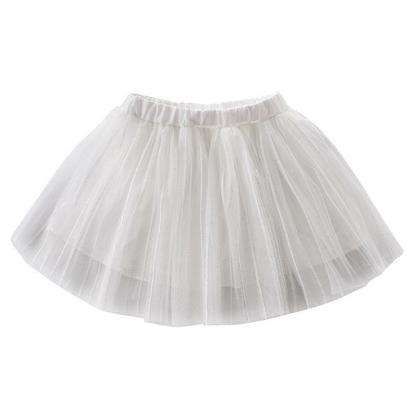 TOOYOU Girls Skirts Embroidery Tutu Skirt With Plaid Striped Rainbow Flower Sweet Girl Classic Short Skirt Size 12-24 Months White