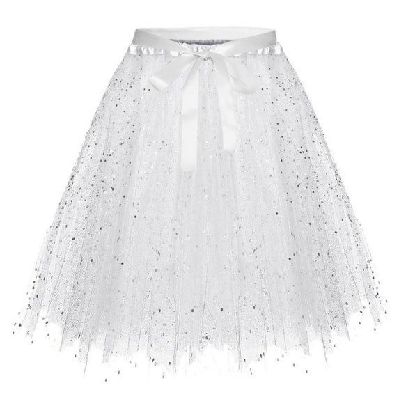 TOOYOU Girls Skirts Fashion Solid Color Lace Up Bow Puffy Handmade Skirt For Performance Sweet Girl Basic Short Skirt One Size White