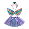 thumbnail image 1 of TOOYOU Girls Skirts Kids Ballet Mesh Tulle Tutu Skirts Holiday Party Dance Skirt With Wing Headband Outfits 3Pcs Sweet Girl Basic Short Skirt Size 2-4 Years Purple, 1 of 3