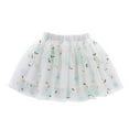 thumbnail image 1 of TOOYOU Girls Skirts Kids Embroidery Tutu Skirt With Plaid Striped Rainbow Flower Sweet Girl Basic Short Skirt Size 4-5 Years Light Blue, 1 of 6