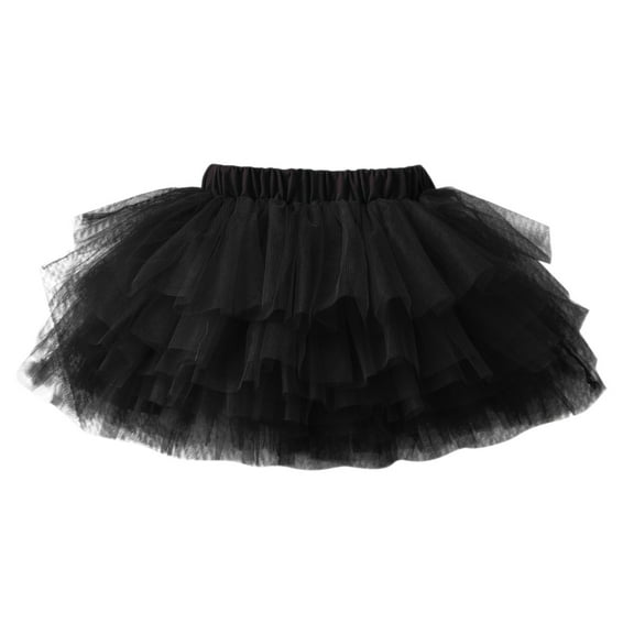 TOOYOU Girls Skirts Kids Holiday Ballet Mesh Tulle Tutu Skirts Party Dance Skirt Sweet Girl Basic Short Skirt Size 2-3 Years Black