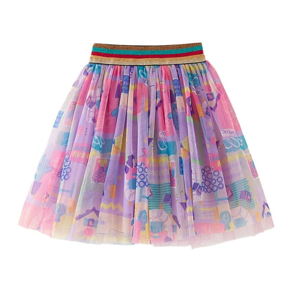 TOOYOU Girls Skirts Kids Holiday Party Ballet Skirts Layered Party Mesh Tulle Tutu Skirts Sweet Girl Versatile Short Skirt Size 2-3 Years