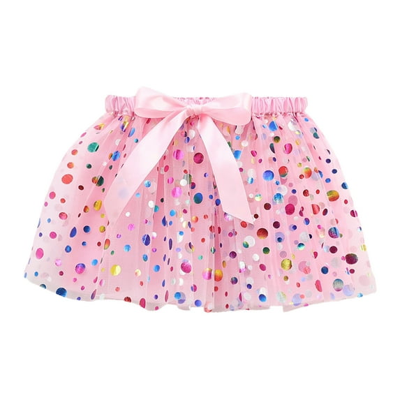 TOOYOU Girls Skirts Kids Holiday Party Ballet Skirts Party Dot Prints Dance Skirt Sweet Girl Classic Short Skirt Size 6-8 Years Watermelon Red