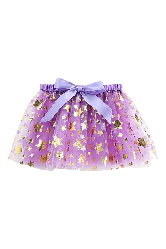Girls Skirts Kids Holiday Party Ballet Skirts Party Star Sequin Dance Skirt Sweet Girl Basic Short Skirt Size 6-8 Years
