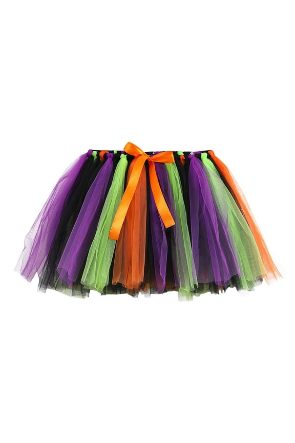Girls Skirts Kids Holiday Party Dance Party Patchwork Colour Layered Party Mesh Tulle Tutu Skirts Sweet Girl Basic Short Skirt Size 8-10 Years Black