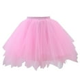 thumbnail image 1 of TOOYOU Girls Skirts Kids Rainbow Colorful Layered Party Mesh Tulle Tutu Skirts Sweet Girl Classic Short Skirt One Size Pink, 1 of 4