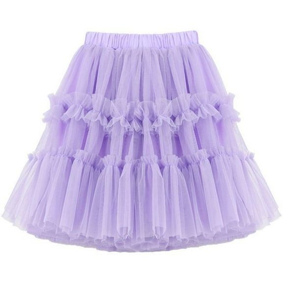 TOOYOU Girls Skirts Kids Toddler Baby Spring Summer Solid Ruffle Skirts Princess Skirts Sweet Girl Versatile Short Skirt Size 7-8 Years Blue