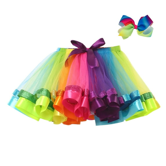 TOOYOU Girls Skirts New Double Mesh Tutu Skirt Animal Series Show Dress Girls Sparkle Party Skirts With Hairpin 2Pcs Set Sweet Girl Classic Short Skirt Size 9-11 Years Camouflage