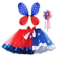 thumbnail image 1 of TOOYOU Girls Skirts New Double Mesh Tutu Skirt Animal Series Show Dress Girls Sparkle Party Skirts Independence Day The Star-Spangled Banner Dress Sweet Girl Classic Short Skirt Size 9-11 Years Red, 1 of 4