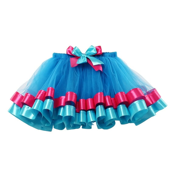 TOOYOU Girls Skirts New Double Mesh Tutu Skirt Animal Series Show Dress Girls Sparkle Party Skirts Sweet Girl Basic Short Skirt Size 2-4 Years Sky Blue
