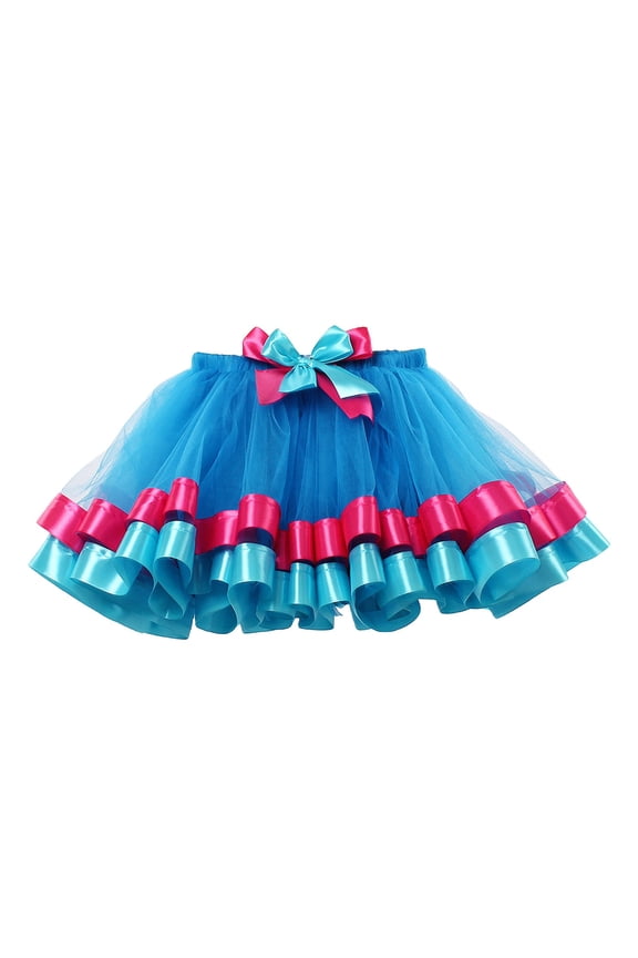 Girls Skirts New Double Mesh Tutu Skirt Animal Series Show Dress Girls Sparkle Party Skirts Sweet Girl Classic Short Skirt Size 5-8 Years Sky Blue