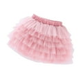 thumbnail image 1 of TOOYOU Girls Skirts Solid Color Tiered Skirt Toddler Layered Party Mesh Tulle Tutu Skirts Sweet Girl Summer Short Skirt Size 4-5 Years Pink, 1 of 7