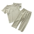 thumbnail image 1 of TOOYOU Girls Sleepwear 2 Pack Pajamas Kid'S Homewear Polka Dot Print Short Sleeve T Shirt Long Pants Pjs Suits Sweet Girl Comfort Fit Summer Pyjamas Size 12-18 Months Light Green, 1 of 3