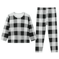 thumbnail image 1 of TOOYOU Girls Sleepwear 2 Pack Pajamas Kids Baby Plaids Print Pjs Winter Coats Pants Outfits Set Sweet Girl Classic Basic Pajama Size 2-3 Years Grey, 1 of 3